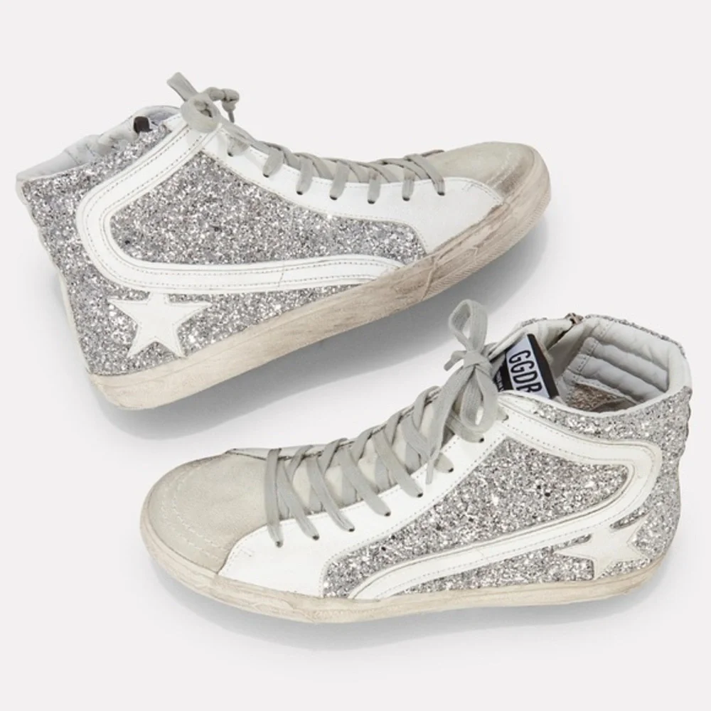 Golden Goose Women's Slide Glitter High Top Sneakers size EU40/US10
